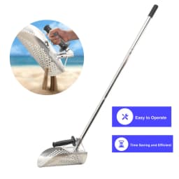 Sand Scoop Stainless Steel Beach Shovel with Long Handle 140cm Detachable Beach
