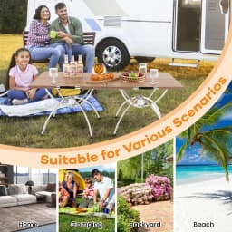 GOFLAME Extendable Aluminum Camping Table 2PCS Foldable Picnic Table Beach Table