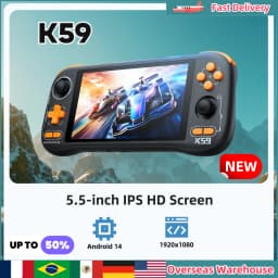 K59 Console Handheld Game Console 5.5-inch IPS HD Screen Smooth Gameplay Game Player Android14 Handheld Console 128G Boys Gifts