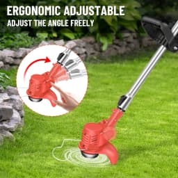 Electric Lawn Mower 21V Cordless Grass Trimmer Length Adjustable Cutter Household Garden Tools 36000RPM Battery with 2x Batterys