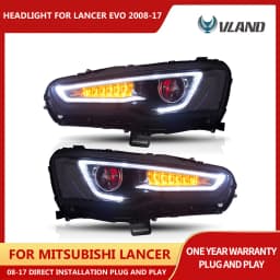 Vland 2008-2017 Mitsubishi Lancer Evo X Headlights With Dual Beam Projector