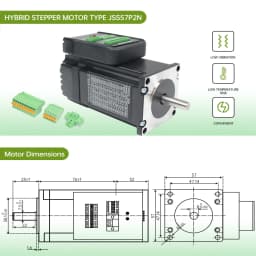 『EU Free Ship』Nema23 Servo Stepper Motor 2N.m Closed Loop Integrated Digital Hybrid 200KHZ 6A DC24V-48V Closed Loop Driver