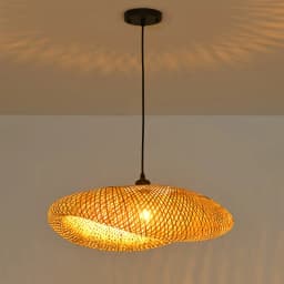Handcrafted Bamboo Lampshade - Rustic Hanging Lampshade for Kitchen Island, Dining Room, and Farmhouse Ceilings