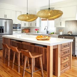 Handcrafted Bamboo Lampshade - Rustic Hanging Lampshade for Kitchen Island, Dining Room, and Farmhouse Ceilings