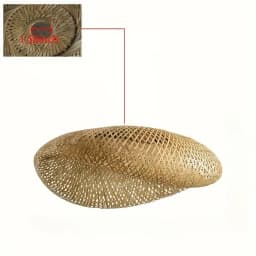 Handcrafted Bamboo Lampshade - Rustic Hanging Lampshade for Kitchen Island, Dining Room, and Farmhouse Ceilings