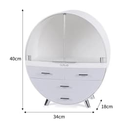 【Breeins】Dustproof Round Cosmetic Storage Box Desktop Organzier Makeup For Home