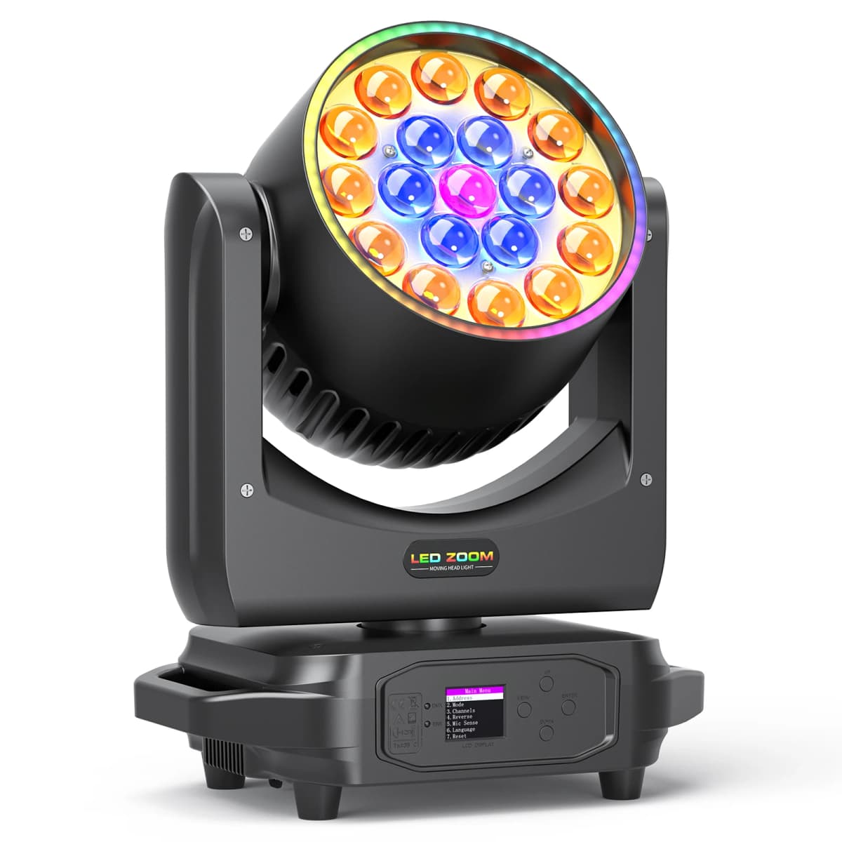 LeLeght 19x20w Moving Head Led RGBW 16/24 Channel 4 in 1 Stage Lights For DJ Light Christmas Bar Disco Party Halloween Deco