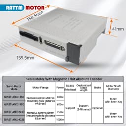 [EU Stock] AC Servo Motor Kit /600W/750W/1000W 220V With Brake or Without Brake + Servo Driver + 3M Cable CNC Servo Motor Kit