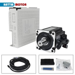 [EU Stock] AC Servo Motor Kit /600W/750W/1000W 220V With Brake or Without Brake + Servo Driver + 3M Cable CNC Servo Motor Kit