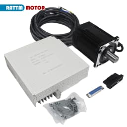 [EU Stock] AC Servo Motor Kit /600W/750W/1000W 220V With Brake or Without Brake + Servo Driver + 3M Cable CNC Servo Motor Kit