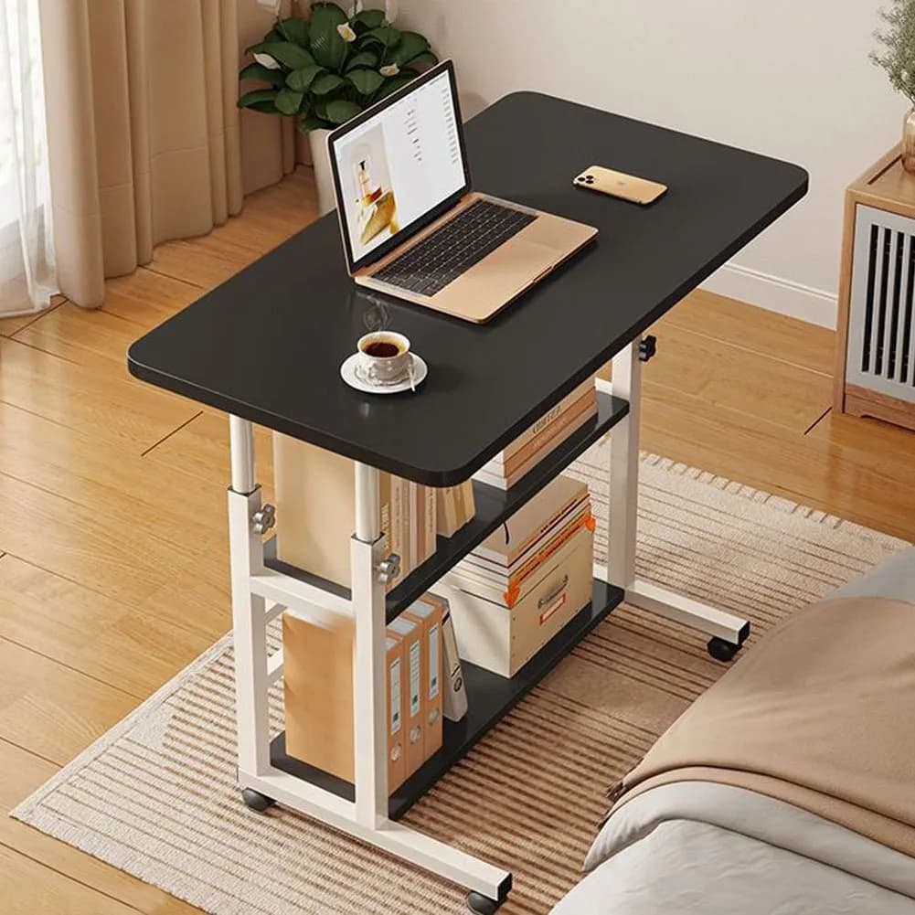 【Breeins】Height Adjustable Mobile Table Overbed Desk with Wheels Multi Color