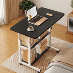 【Breeins】Height Adjustable Mobile Table Overbed Desk with Wheels Multi Color