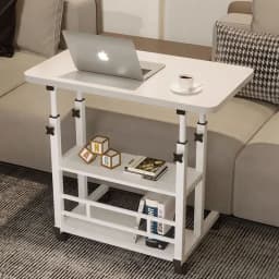 【Breeins】Height Adjustable Mobile Table Overbed Desk with Wheels Multi Color