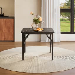 【Breeins】Square 60cm/80cm Folding Coffee Table with Marble Effect Top Dining Table