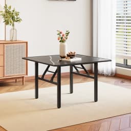 【Breeins】Square 60cm/80cm Folding Coffee Table with Marble Effect Top Dining Table