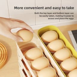 4Layers Fridge Egg Storage Box Automatic Rolling Eggs Holder Rack Ladder Style Refrigerator Eggs Dispenser Egg Organizer Holder