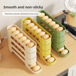 4Layers Fridge Egg Storage Box Automatic Rolling Eggs Holder Rack Ladder Style Refrigerator Eggs Dispenser Egg Organizer Holder