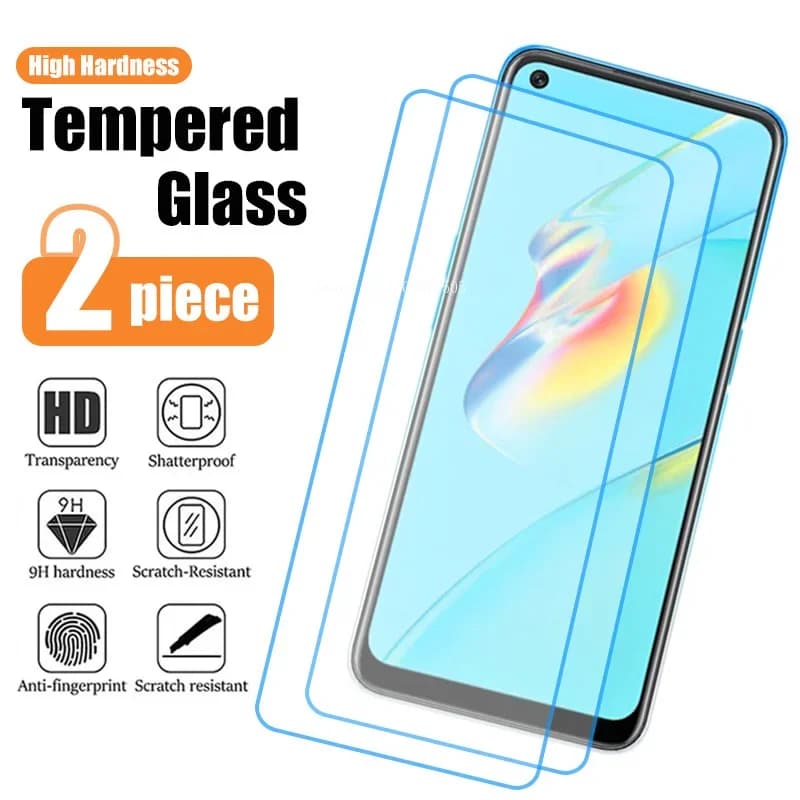 2PCS Full Screen Cover Tempered Glass Protective on OPPO A74 A54 A72 5G A9 A5 20Screen Protector for OPPO A74 A53 A52 Glass