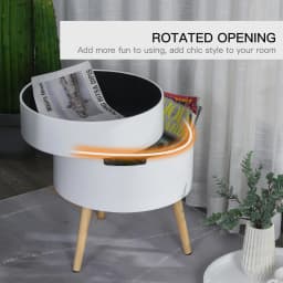 HOMCOM Side Coffee Table End Desk Night Stand Storage w/ Detachable Tray, White