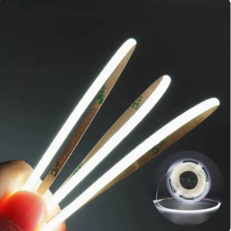 5m DC12V/24V 3mm Ultra Super Thin COB Led Strip Light 384 Led/M Dimmable Linear LED Tape Bar White Natural Warm Color