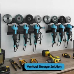 Angle Grinder Wall Storage Mount Metal Wall-Mounted Hanging Shelf Power Tool Organizer Rack for Angle Grinder Cutters Polishers