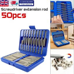 50 PC PH2 T10-30 & Impact Driver Screwdriver Bits Set Extra Long Torx Hex Spline Star Pozi Security