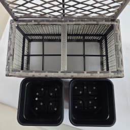 Outsunny 22L Garden PE Rattan Planter with Trellis, Free Standing Flower Raised Bed with Two Plant Boxes for Garden Planter