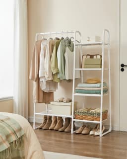 SONGMICS Clothes Rail, Freestanding Clothes Rack, 5 Storage Shelves, Metal Frame, 40 x 101.7 x 153.3 cm