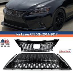 Glossy Black F-Sport Style Front Bumper Upper & Lower Grille For Lexus CT200h 2014-2017 Front Radiator Mesh Grills Magickit
