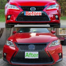 Glossy Black F-Sport Style Front Bumper Upper & Lower Grille For Lexus CT200h 2014-2017 Front Radiator Mesh Grills Magickit