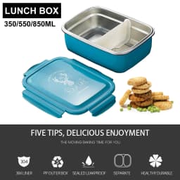 Stainless Steel Containers Portable Leakproof Insulation Lunch Box BPA-Free Bento Kitchen Storage Box for Adults Kids School