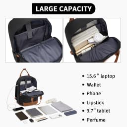 Unisex Waterproof Laptop Backpack – Fits 15.6", Lightweight for Work/Travel, Headphone Port & Luggage Strap (Minimalist Design)