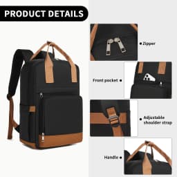 Unisex Waterproof Laptop Backpack – Fits 15.6", Lightweight for Work/Travel, Headphone Port & Luggage Strap (Minimalist Design)