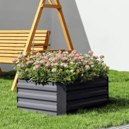 Outdoor Garden Bed Flower Pots Galvanized Steel Garden Courtyard Elevated Flower Bed Plant Flower Box Vegetable Box