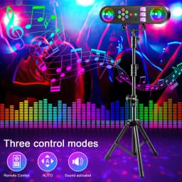 Leleght Mini 5 in 1 Bracket Effect Light Mobile Stage Lighting Sound Control for DJ Shows Concerts Parties Bars KTV Ballroom