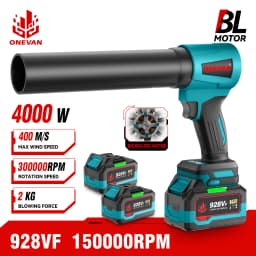 4000W Brushless 300000RPM Electric Turbo Blowers Jet Fan Handheld Leaf Blower Dust Blowing Tool for Makita 18V Battery Pins