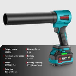 4000W Brushless 300000RPM Electric Turbo Blowers Jet Fan Handheld Leaf Blower Dust Blowing Tool for Makita 18V Battery Pins