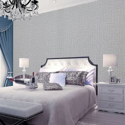 Grey Linen Texture Waterproof and Moisture-Proof PVC Wallpaper Self-Adhesive for Living Room Bedroom Wall Decoration