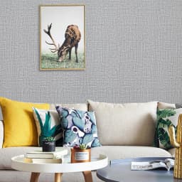 Grey Linen Texture Waterproof and Moisture-Proof PVC Wallpaper Self-Adhesive for Living Room Bedroom Wall Decoration