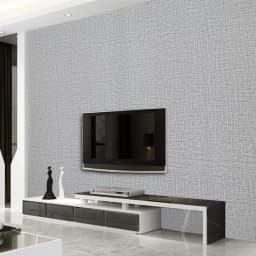Grey Linen Texture Waterproof and Moisture-Proof PVC Wallpaper Self-Adhesive for Living Room Bedroom Wall Decoration
