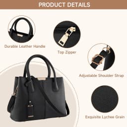 Voltsify Vintage Casual PU Leather Tote Handbag with Adjustable Removable Shoulder Strap