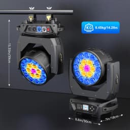 LeLeght 19*20W Moving Head Light Stage Lighting Effect 16/24CH DMX Control for Disco Nightclub KTV Bar Theater Shopping Mall
