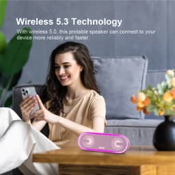 DOSS Wireless Speaker Bluetooth 5.3 40W Stereo Sound Bass Outdoor IPX6 Waterproof 20Hours Playtime Party Lights Portable Speaker