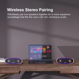 DOSS Wireless Speaker Bluetooth 5.3 40W Stereo Sound Bass Outdoor IPX6 Waterproof 20Hours Playtime Party Lights Portable Speaker