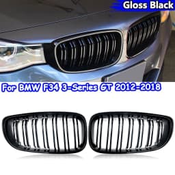 Front Bumper Kidney Grille Grill For BMW F34 328i 330i 340i 335i 3-Series GT 2012 2013 2014 2015 2016 2017 2018 Gloss Black Pair