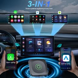 2 in1 Wired to Wireless CarPlay Adapter For Wired Cars Compatible CarPlay & Android AUTO Phone Plug & Plug Auto Connect Converts