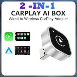 2 in1 Wired to Wireless CarPlay Adapter For Wired Cars Compatible CarPlay & Android AUTO Phone Plug & Plug Auto Connect Converts