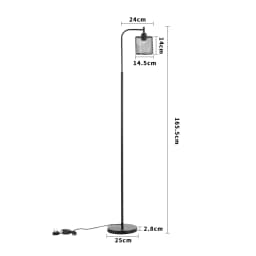 Voltsify Industrial Metal Floor Light with Mesh Lampshade