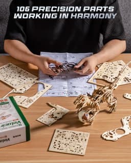 Robotime Velociraptor Mechanical 3D Wooden Puzzle Dynamic Gears Creative Relaxing Gift for Craft Lover Kids Adults