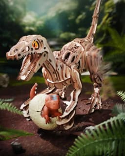 Robotime Velociraptor Mechanical 3D Wooden Puzzle Dynamic Gears Creative Relaxing Gift for Craft Lover Kids Adults